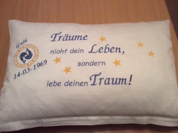 Polster „Lebe deinen Traum“
