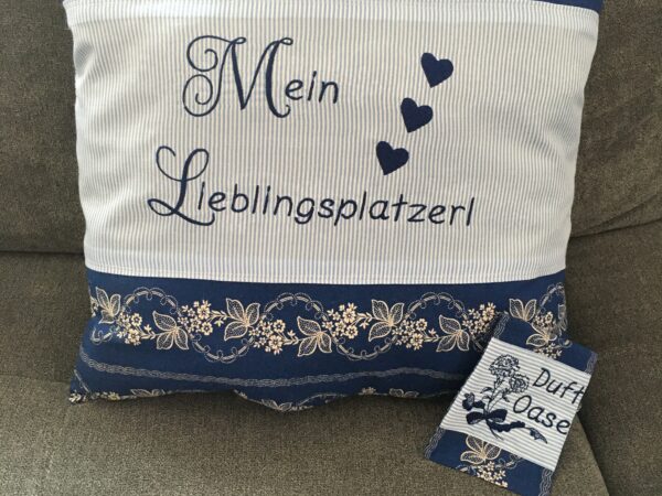 Polster „Mein Lieblingsplatzerl“ (blau)