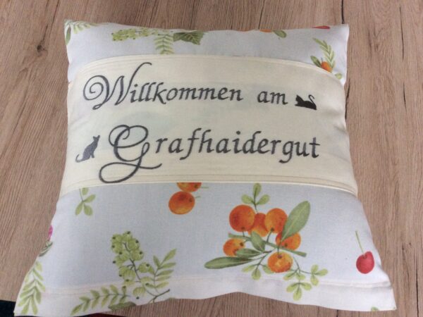 Polster „Willkommen am Grafhaidergut“