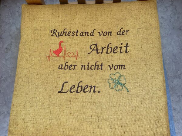 Polster „Ruhestand von der Arbeit“